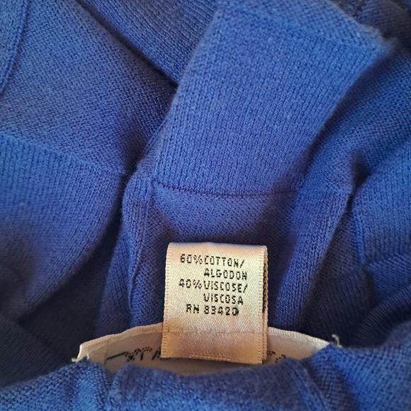 August Silk Violet Basket Weave 3/4 Sleeve  Crew Neck Cardigan Size Large - Picture 6 of 7